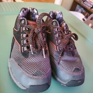 Reebok Black and Orange Mesh Sneakers